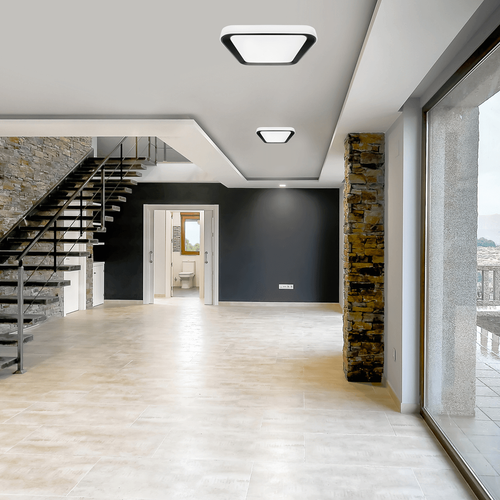 Natynkowa lampa salonowa Quadro LED 38W 3000-6000K biała czarna na Arena.pl