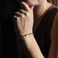 Bransoletka znak zodiaku panna - mix kamieni i srebro złocone