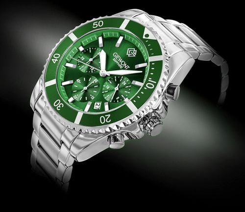 zegarek męski giewont chronograph sapphire srebrno zielony gw3970-b8 na Arena.pl