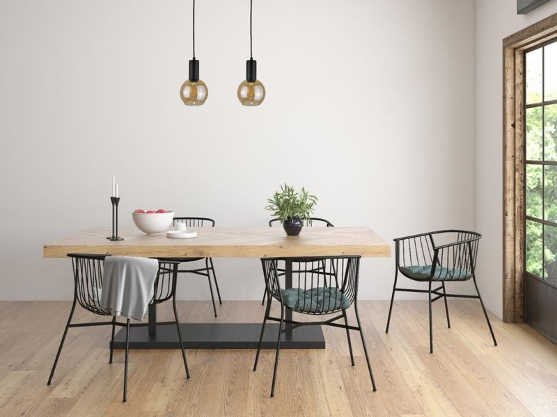 Lampa wisząca 2xE27 JANTAR BLACK zdjęcie 2