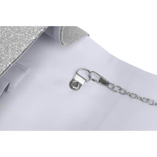 srebrna kopertówka damska z tkaniny syntetycznej z kieszonką na Arena.pl