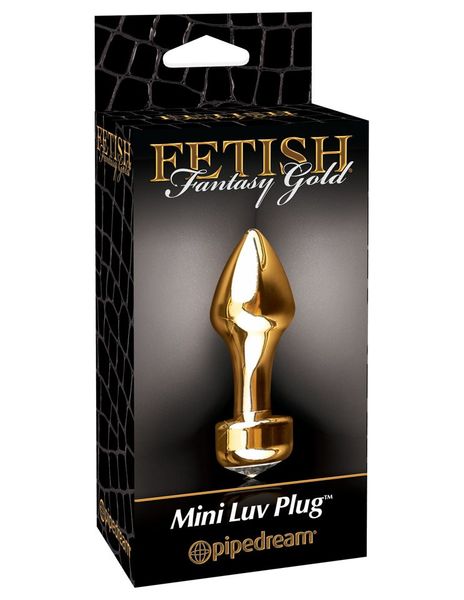 Złoty Wtykacz Analny Z Kryształem - Fetish Fantasy Gold Mini Luv Plug zdjęcie 1