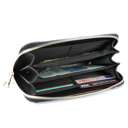 P-02 Portfel skórzany Korona -błękitny J KEMER na Arena.pl