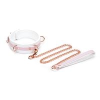 obróżka white & pink fairy goat leather collar liebe seele