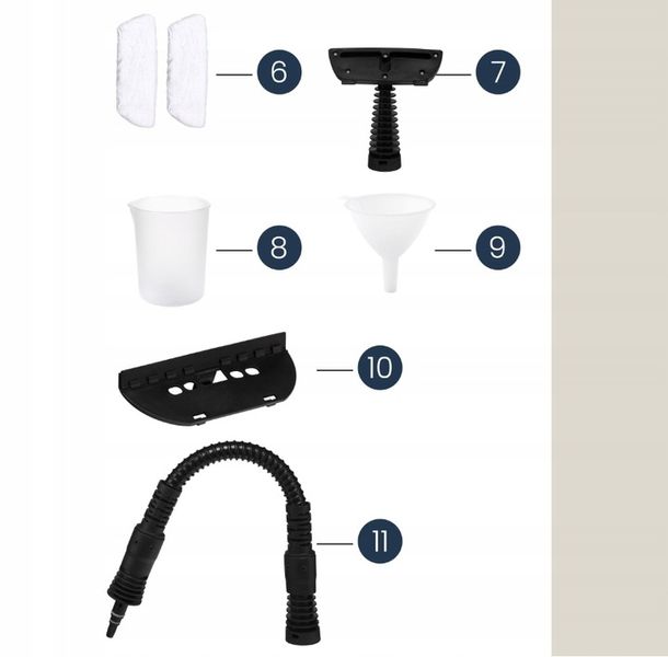 MYJKA PAROWA PAROWNICA NA PLUSKWY CZYŚCIK CIŚNIENIOWY 1000W 3BAR 8 KOŃCÓWEK zdjęcie 6