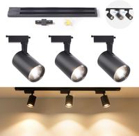 Reflektor Sufitowy Lampa LED Potrójna Obrotowa Regulowana Czarna 30W