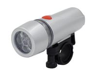 Lampka do roweru przednia srebrna - 5 super white LED