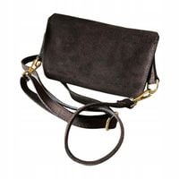 Czekoladowa torebka zamszowa Vera Pelle brązowa listonoszka zamsz naturalny