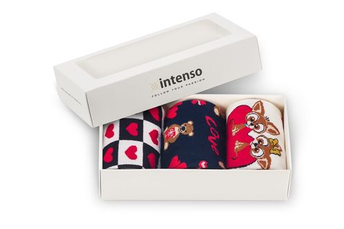 SKARPETKI WALENTYNKOWE DAMSKIE WALENTYNKI 3-PAK NA PREZENT DLA DZIEWCZYNY na Arena.pl