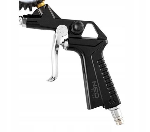 NEO PISTOLET DO POMPOWANIA KÓŁ Z MANOMETREM 0-12 BAR ZACZEP + WĘŻYK 14-714 na Arena.pl