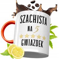 Kubek Pomarańczowy Dla Szachisty Prezent Z Nadrukiem Ze Zdjęciem