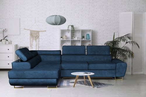 Narożnik rogówka rozkładany f spania Bosso lewy Family meble zielony welur na Arena.pl