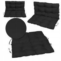 PODUCHA poduszka ogrodowa na huśtawkę ławkę WODOODPORNA 120x60x50 CZARNA