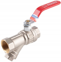ZAWÓR KULOWY Z FILTREM SKOŚNYM OSADNIKOWYM 5/4" DN32 11/4 MOSIĘŻNY Z RĄCZKĄ
