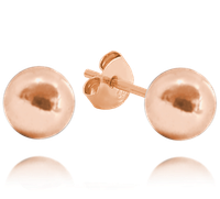 MINET Kolczyki srebrne rosegold KULKI 8 mm