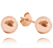 MINET Kolczyki srebrne rosegold KULKI 8 mm