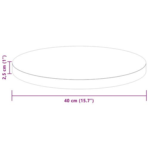 Blat stołu Jasnobrązowy Ø 40 x 2.5 cm Solidne drewno dębowe na Arena.pl