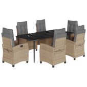 7-cz. zestaw mebli ogrodowych z poduszkami, mieszany beż