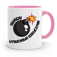 Kubek Różowy Dla Dziewczyny Wybuchowa Dziewczyna Z Nadrukiem Ze Zdjęciem