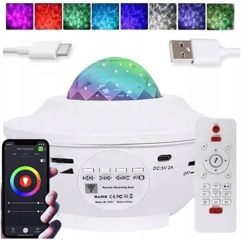 PROJEKTOR GWIAZD LAMPKA NOCNA RZUTNIK LED DO SYPIALNI DLA DZIECI NA PREZENT na Arena.pl