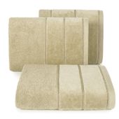 Ręcznik bawełniany z welurową bordiurą MARI 50x90 beżowy