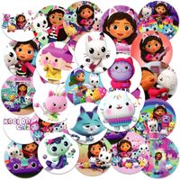 NAKLEJKI NA ZESZYT NALEPKA Z POSTACIAMI KÓŁKO KOCI DOMEK GABI WZORY 23EL