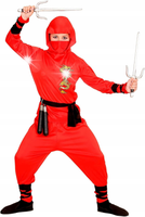 KOSTIUM SAMURAJ NINJA CZERWONY UBIÓR NA BAL PRZEBIERAŃCÓW HALLOWEEN 164