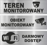 Tabliczka piktogram wifi Teren monitorowany