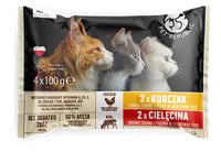 Pet Republic Mokra karma dla kota z cielęciną i kurczakiem 100 g x 4 sztuki