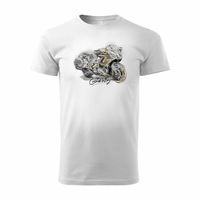 Koszulka motocyklowa z motocyklem na motor Honda Goldwing męska biała M