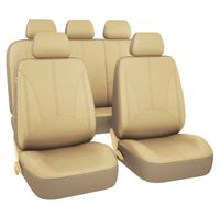 POKROWCE SKÓRZANE NA FOTELE SAMOCHODOWE SIEDZENIA BEŻOWE KOMPLET AG338F