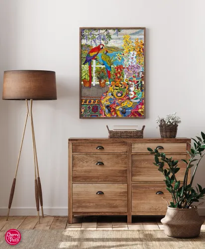 Puzzle 1000 elementów. Papugi na werandzie 30639 na Arena.pl