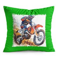 PODUSZKA ZIELONA PREZENT - MOTOR MOTOCYKL MOTOCROSS