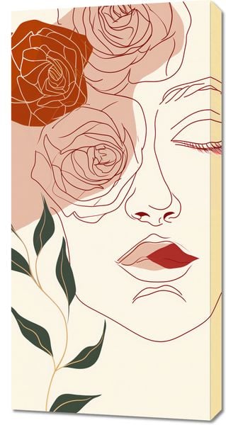 Obraz 50x100cm Beż i Twarz zdjęcie 1