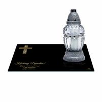SZKLANA PODSTAWKA POD ZNICZE 30x20cm 504a Dziadku