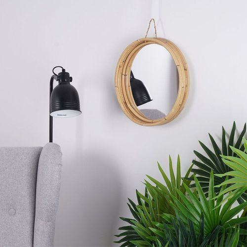 Lustro ścienne rattanowe okrągłe 30 cm na Arena.pl