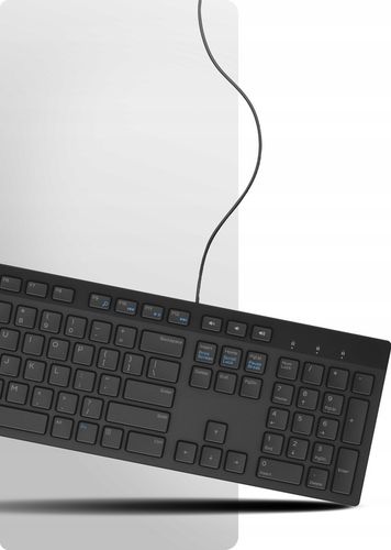 DELL PRO series| Cicha biurowa klawiatura USB 1,8m | CZARNA SLIM REGULOWANA na Arena.pl
