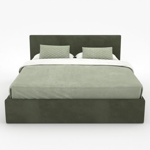 ŁÓŻKO TAPICEROWANE DO SYPIALNI 140x200 ŁÓŻKO PODWÓJNE Z POJEMNIKIEM KHAKI na Arena.pl