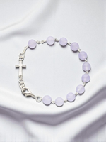 Bransoletka Różaniec Marmurek Fuksjowy 8 Mm Polska Ręczna Produkcja