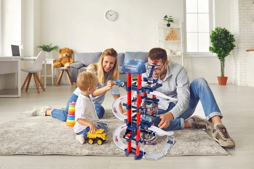 PARKING GARAŻ TOR SAMOCHODOWY Z WINDĄ DUŻY ZESTAW DLA DZIECI + AUTA na Arena.pl