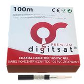 Kabel przewód antenowy koncentryczny Digitsat TDC 105 PVC GEL CU 100m