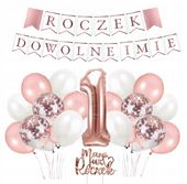 Zestaw BALONY zestaw na ROCZEK 1 urodziny + IMIĘ
