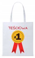 Dla Teściowej Mamy Prezent Torba Eco Biała Shopper Z Nadrukiem Ze Zdjęciem