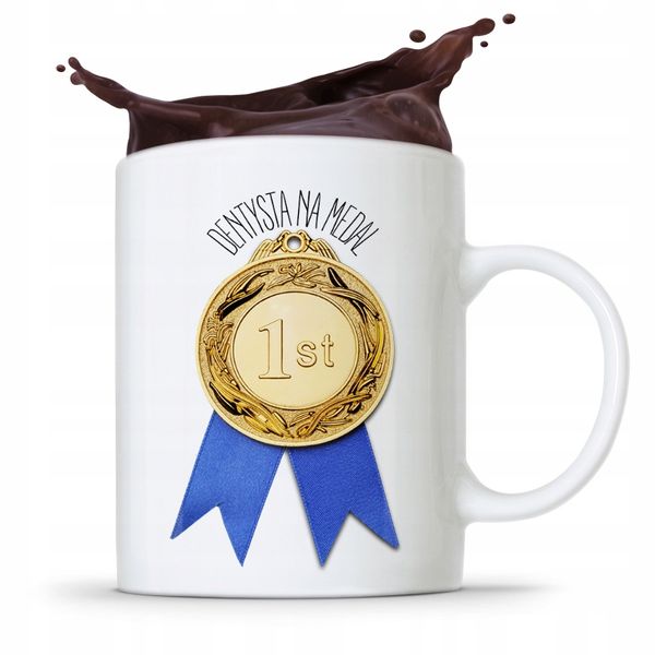 Kubek Prezent Dla Dentysty Dentysta Na Medal Z Nadrukiem Ze Zdjęciem zdjęcie 1