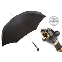 Luksusowy Parasol Męski Pasotti Czarna Pantera Swarovski Handmade Włochy