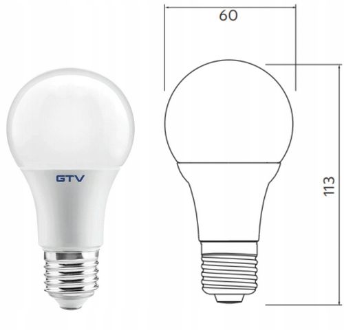 żarówka led e27 a60 e27 900lm 4000k 10w gtv na Arena.pl