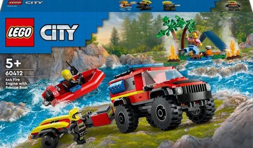 LEGO CITY 60412 SAMOCHÓD TERENOWY SUV AUTO WÓZ STRAŻACKI Z ŁODZIĄ RATUNKOWĄ na Arena.pl