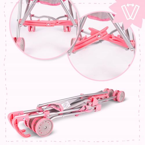 WÓZEK DLA LALEK LEKKI SKŁADANY PARASOLKA SPACERÓWKA JEDNOROŻEC KSIĘŻNICZKA na Arena.pl