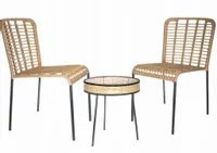 ZESTAW MEBLI OGRODOWYCH STOLIK KAWOWY KRZESŁA 3KPL