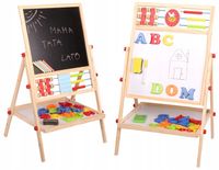DWUSTRONA TABLICA KREDOWA MAGNETYCZNA DO RYSOWANIA ŚCIERALNA DLA DZIECI